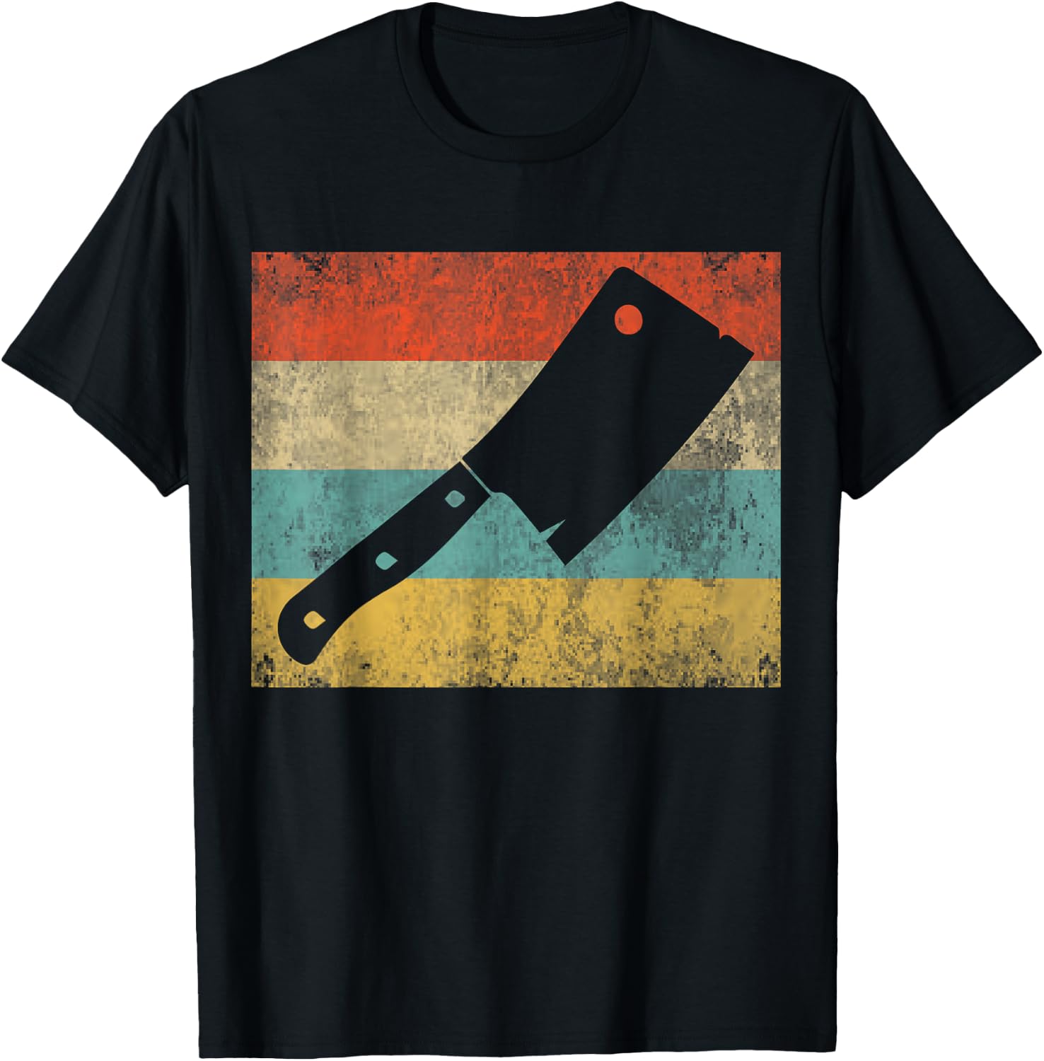Funny Vintage Meat Cleaver Cooking Joke Chef Retro Women Men T-Shirt - T-Shirt | Black
