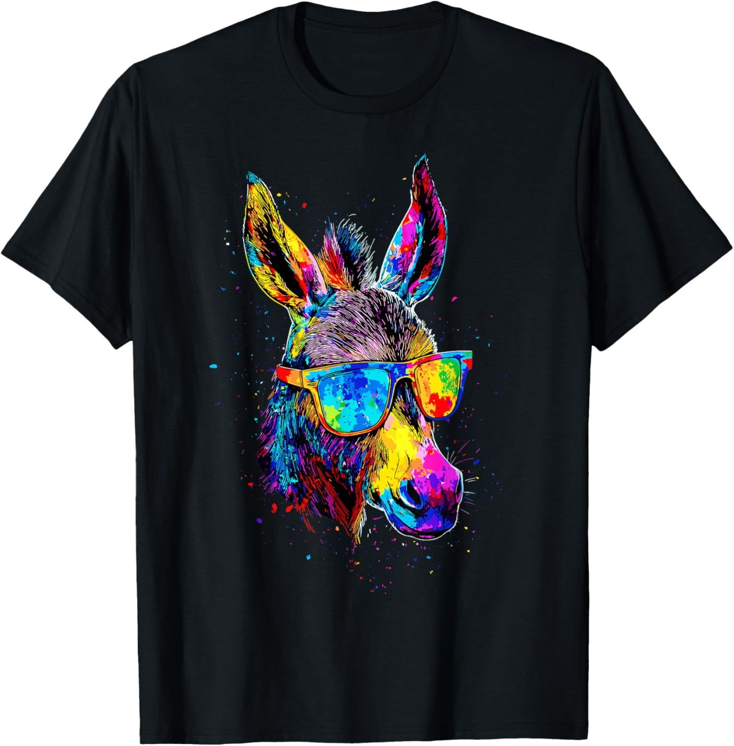 Donkey Colorful Popart Colors Donkey House Donkey Riding T-Shirt - T-Shirt | Black