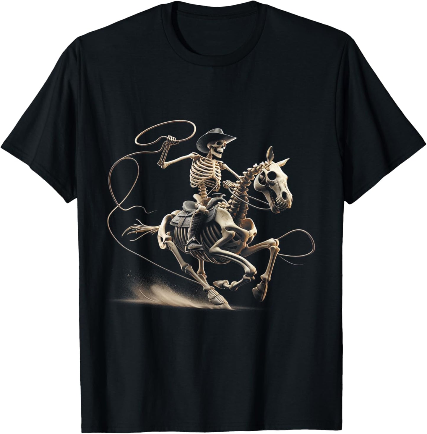 Halloween Cowboy Horse Skeleton Costume T-Shirt - T-Shirt | Black