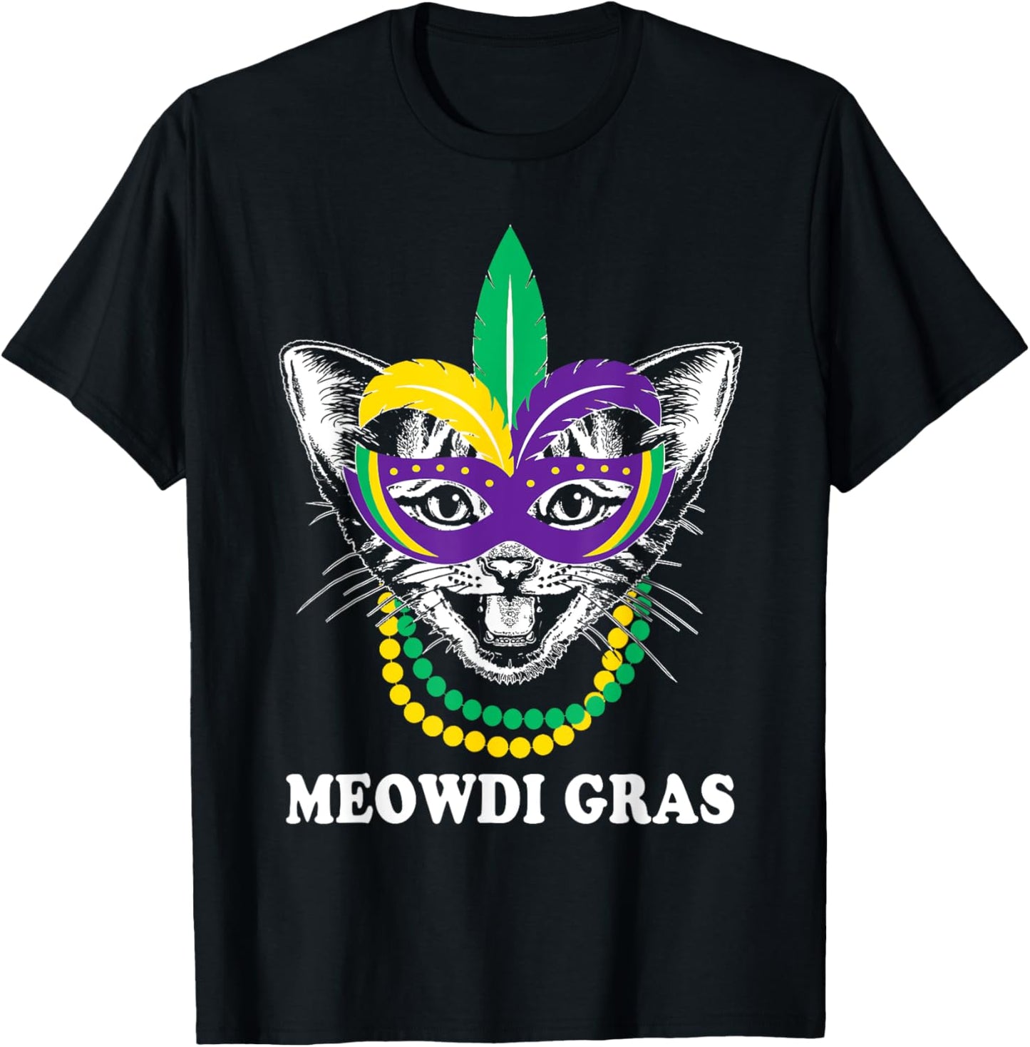 Meowdi Gras Mardi Gras Cat Lover New Orleans Louisiana USA Women Kids T-Shirt - T-Shirt | Black