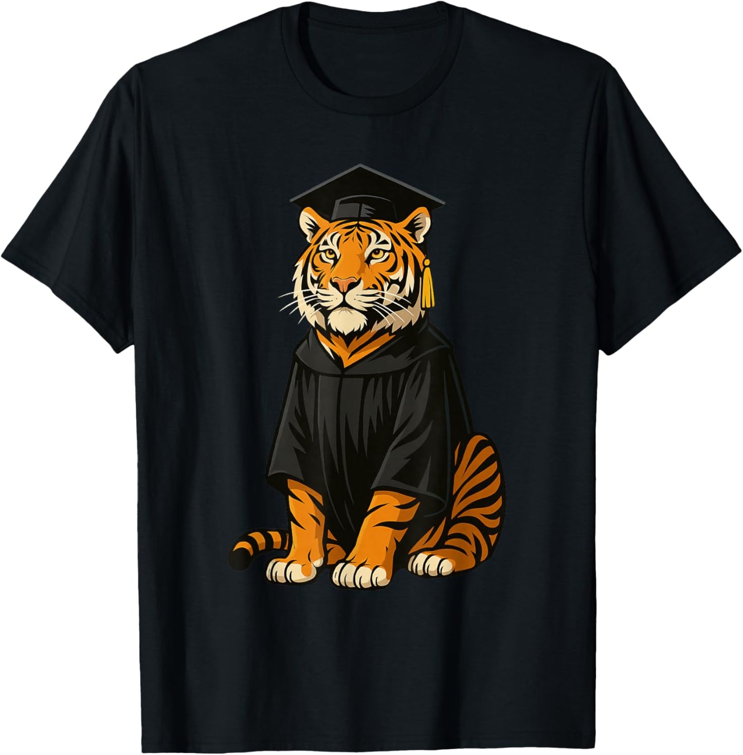 Cute Tiger Graduation T-Shirt - T-Shirt | Black