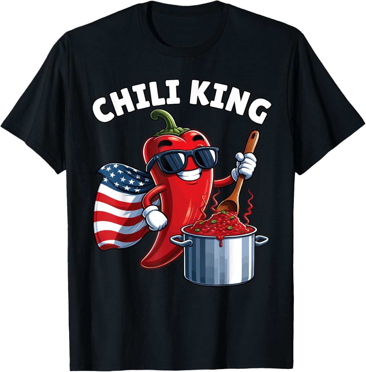 Chili Cook Off, Chili King, Chili Cookoff, Chili Cookout T-Shirt - T-Shirt | Black