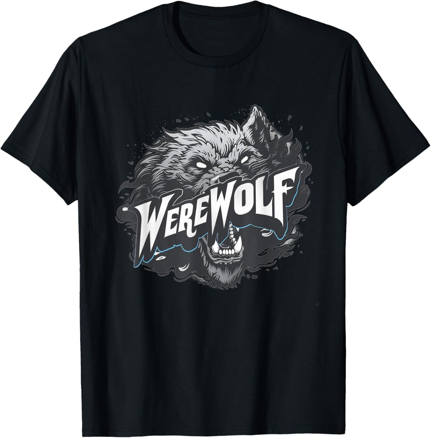 Pretty Werewolf Face for Halloween Boys and Girls T-Shirt - T-Shirt | Black