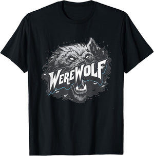 Pretty Werewolf Face for Halloween Boys and Girls T-Shirt - T-Shirt | Black