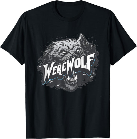Pretty Werewolf Face for Halloween Boys and Girls T-Shirt - T-Shirt | Black