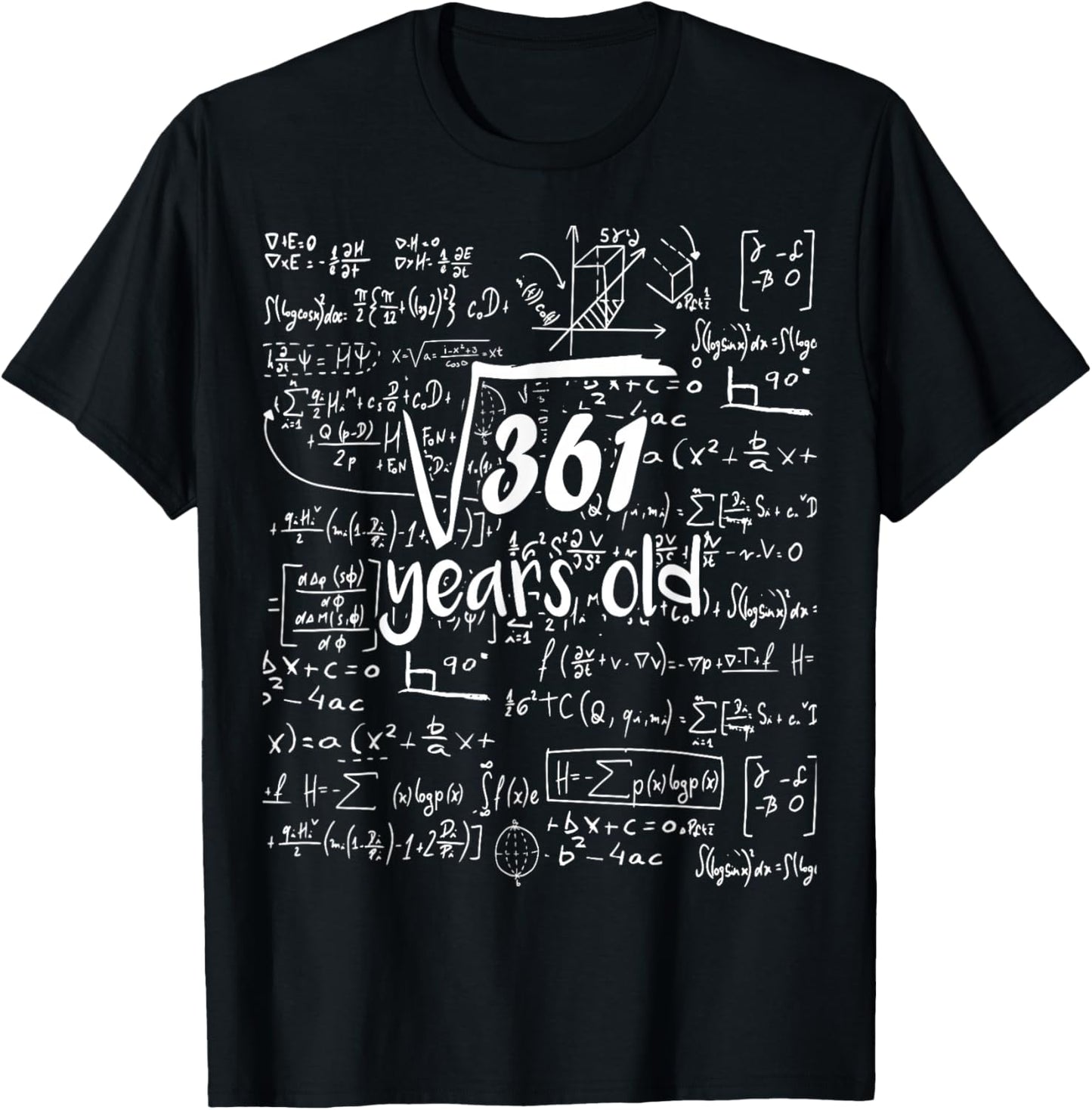 Square Root Of 361 - 19th Birthday 19 Years Old Math Bday T-Shirt - T-Shirt | Black