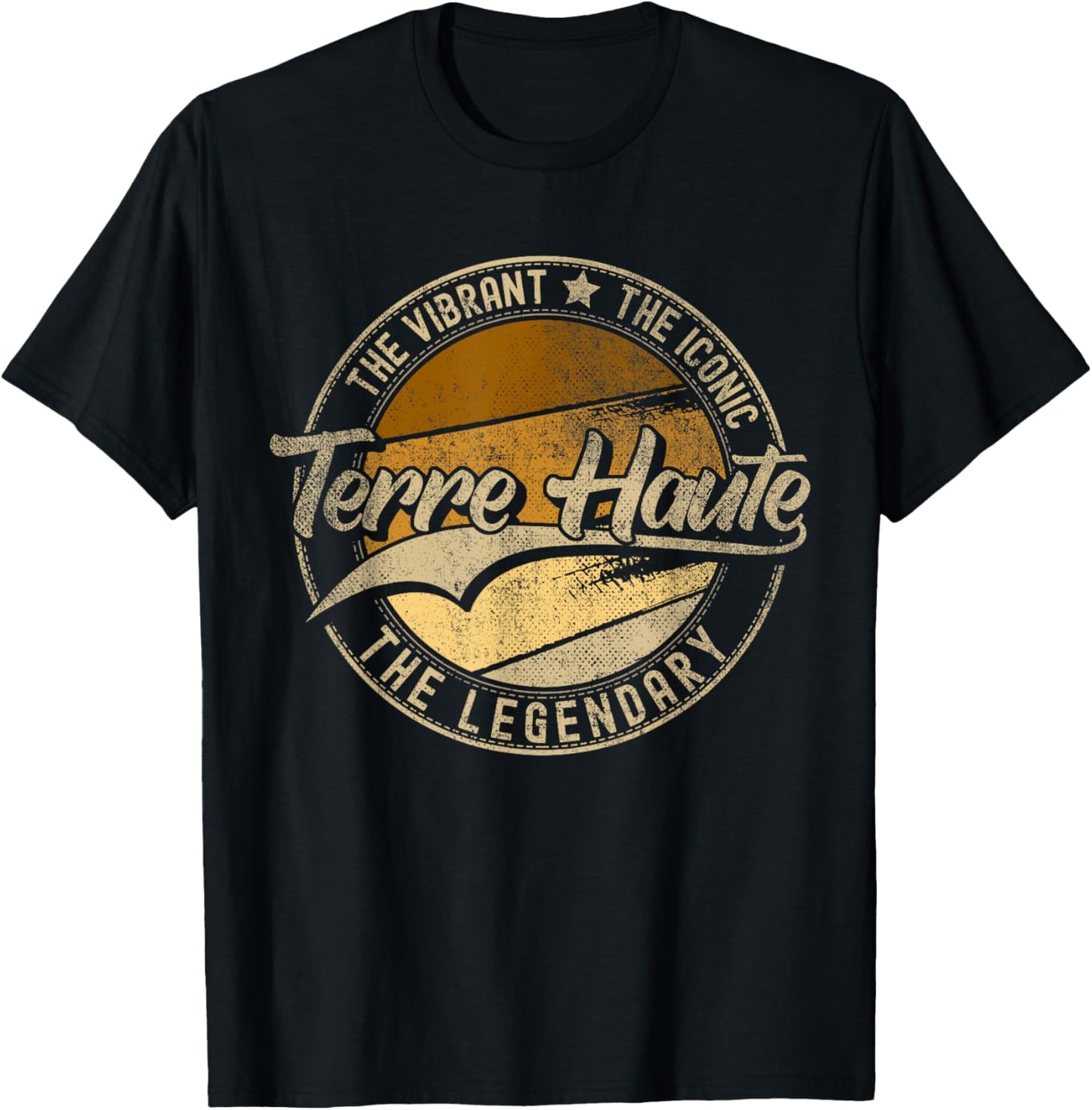 Terre Haute IN | Indiana | Vintage Distressed T-Shirt - T-Shirt | Black