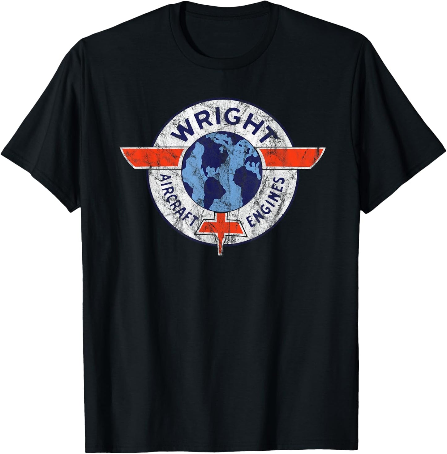 Wright Aircraft Engines Vintage Retro Aviation T-Shirt - T-Shirt | Black