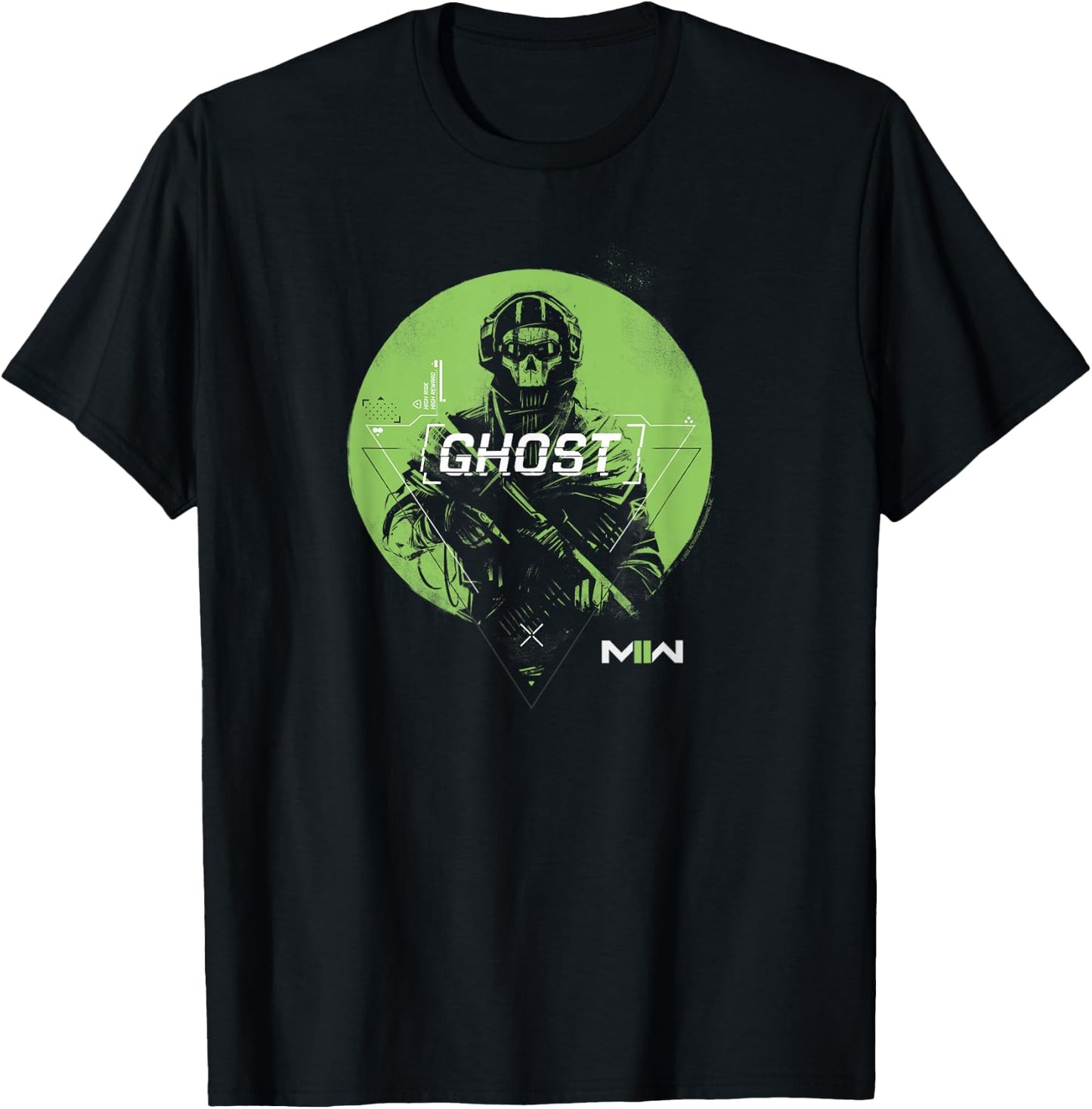 Call of Duty Green Ghost Soldier Gaming T-Shirt - T-Shirt | Black