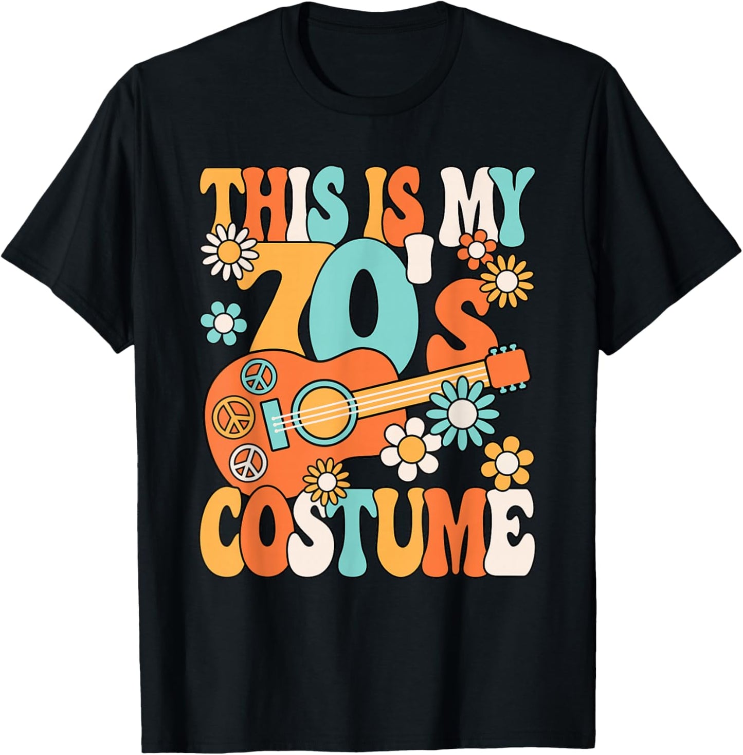 This Is My 70's Costume Women 1970s Party 70s Outfit Retro T-Shirt - T-Shirt | Black