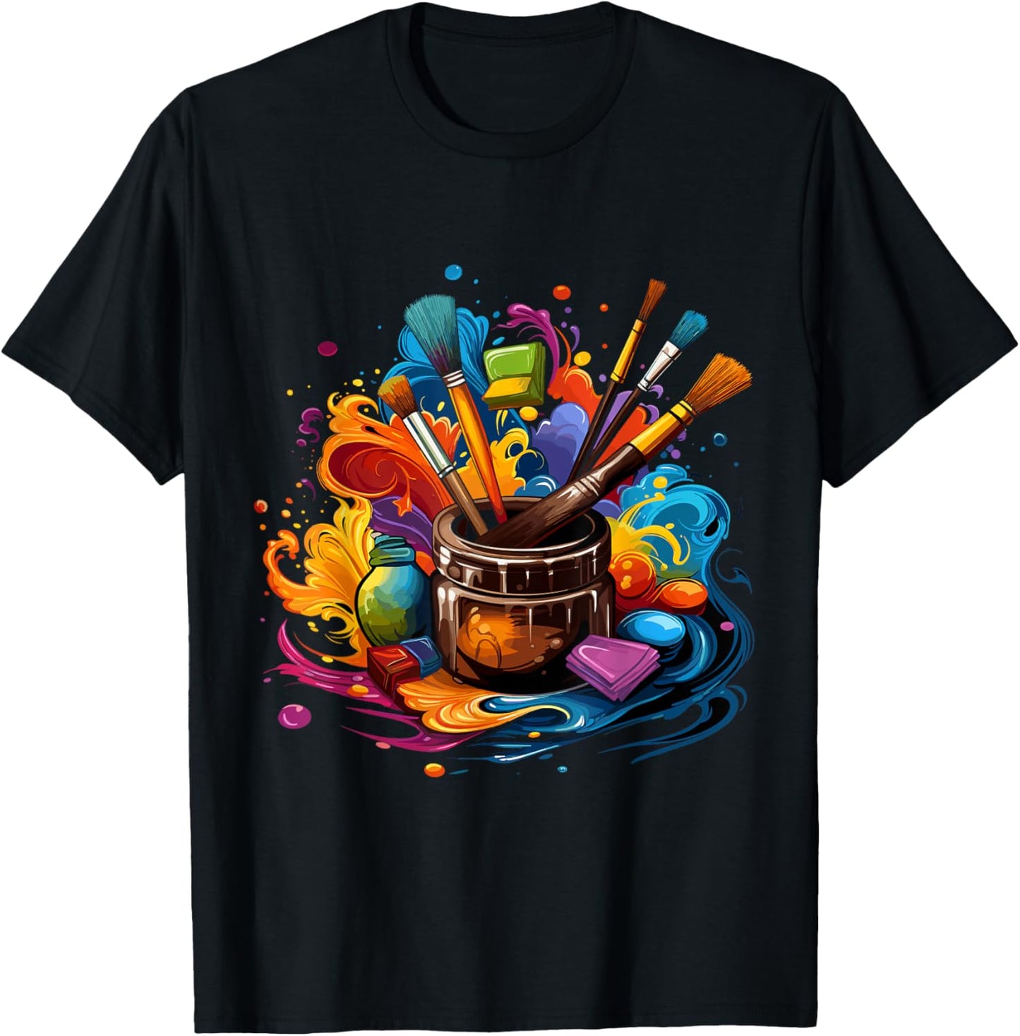 Artist Paint Palette And Brushes Art -Adults Black Art T-Shirt - T-Shirt | Black