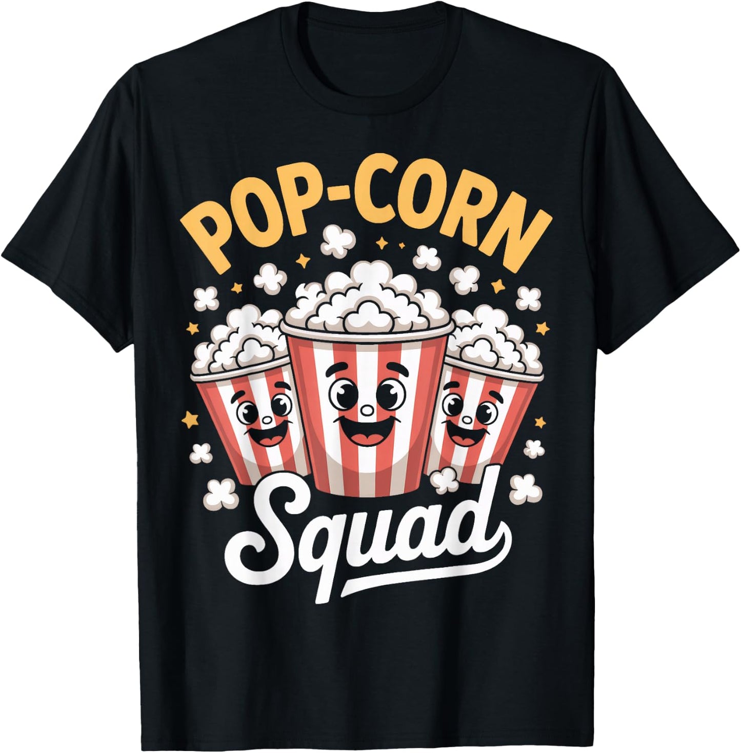 Popcorn Squad Funny Movie Night Lovers T-Shirt - T-Shirt | Black