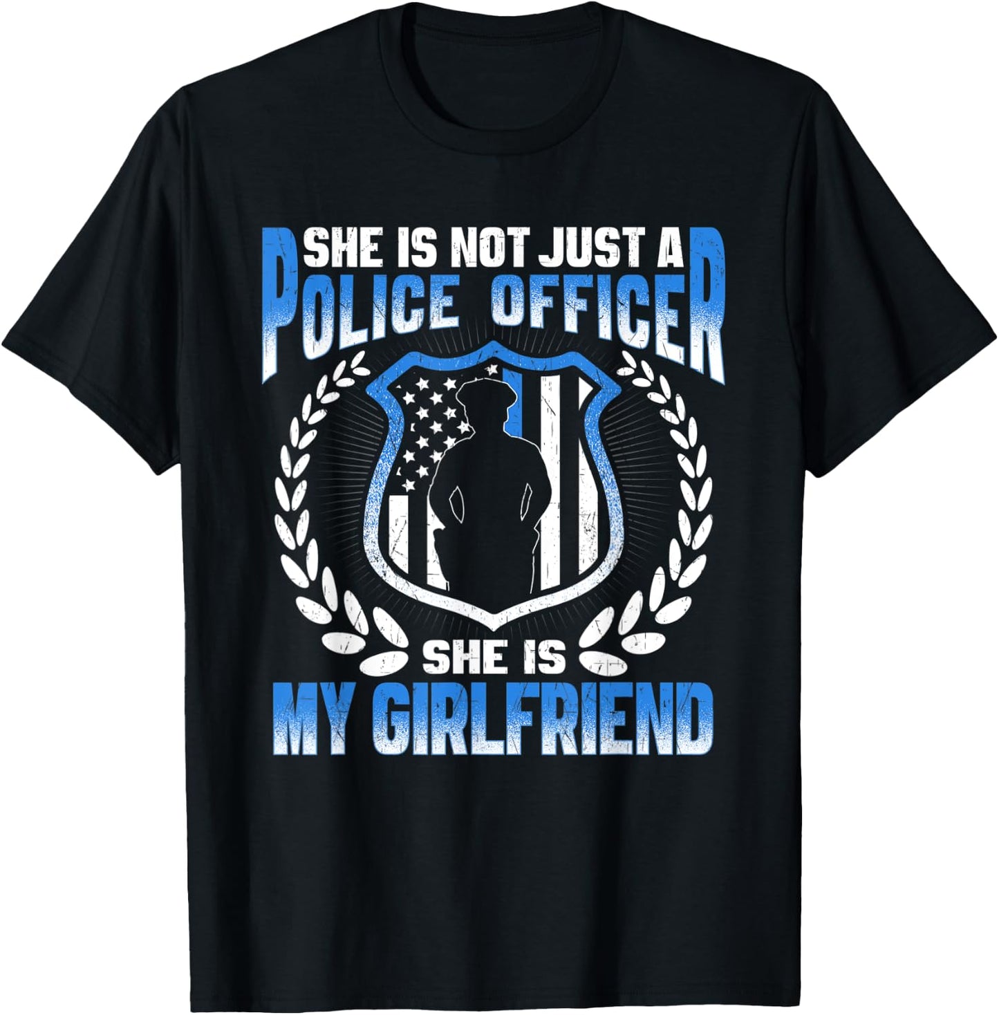 My Girlfriend Is A Police Officer - Proud Police Boyfriend T-Shirt - T-Shirt | Black