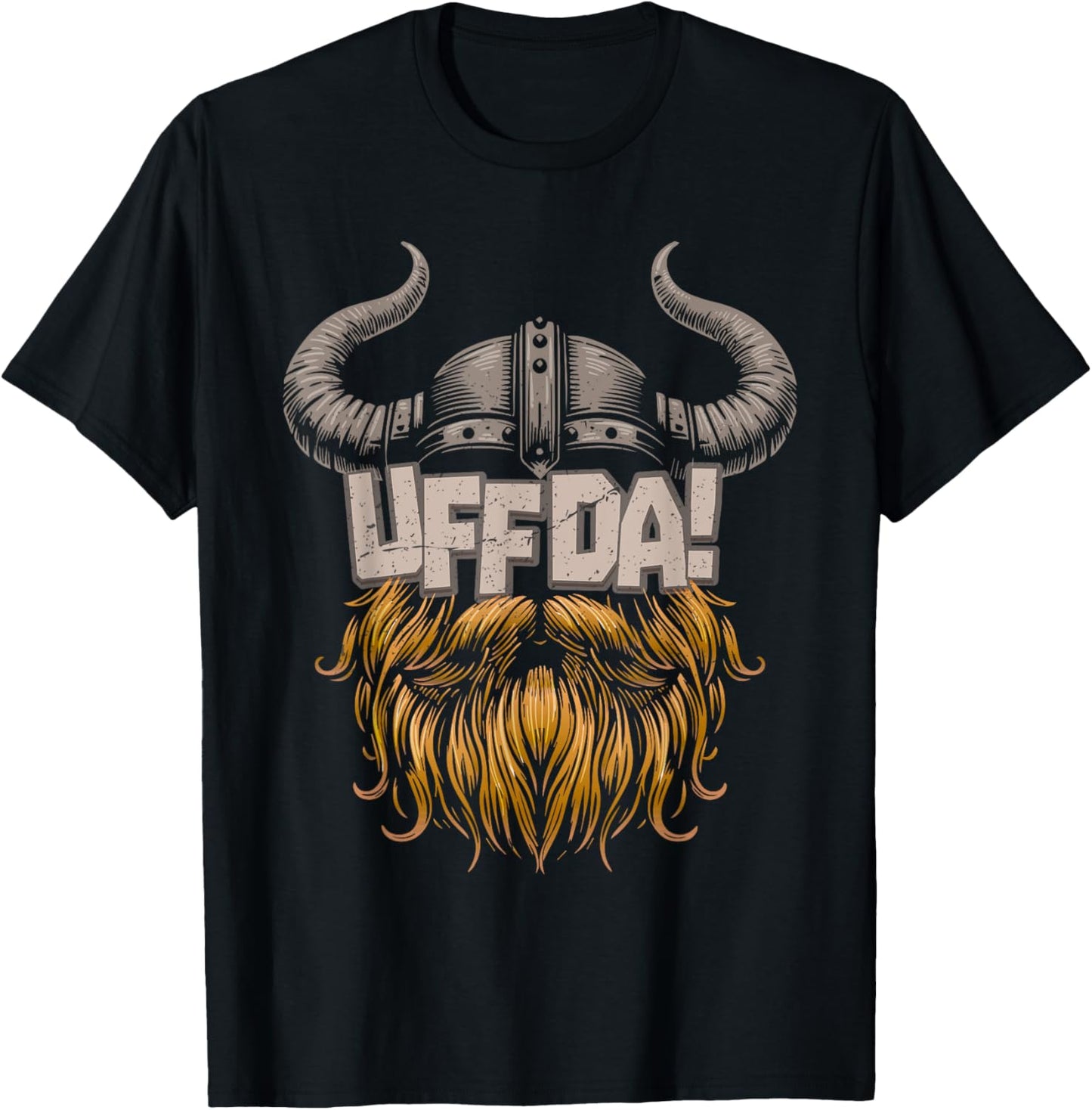 Norwegian Quote: UFF DA - Scandinavian Viking T-Shirt - T-Shirt | Black