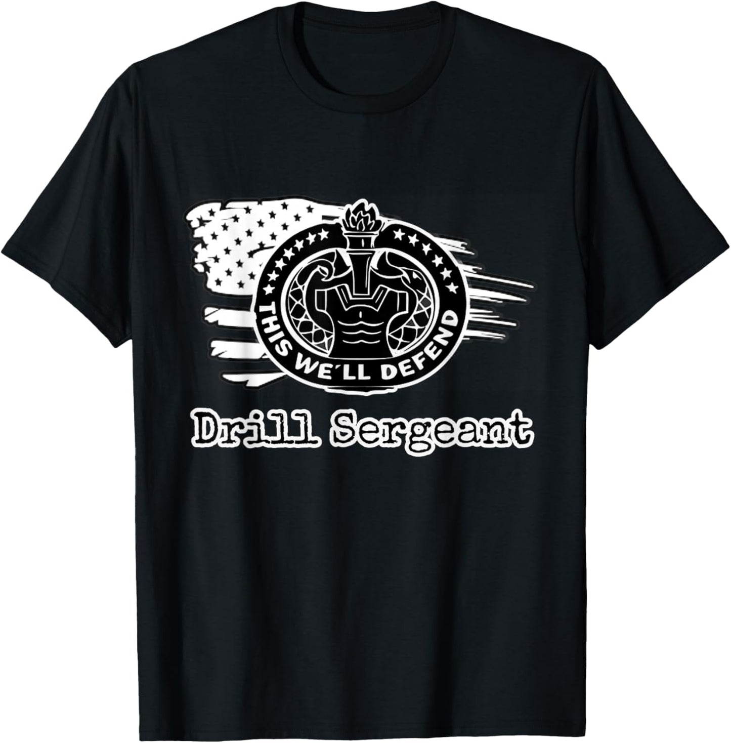Army Drill Sergeant Badge T-Shirt - T-Shirt | Black