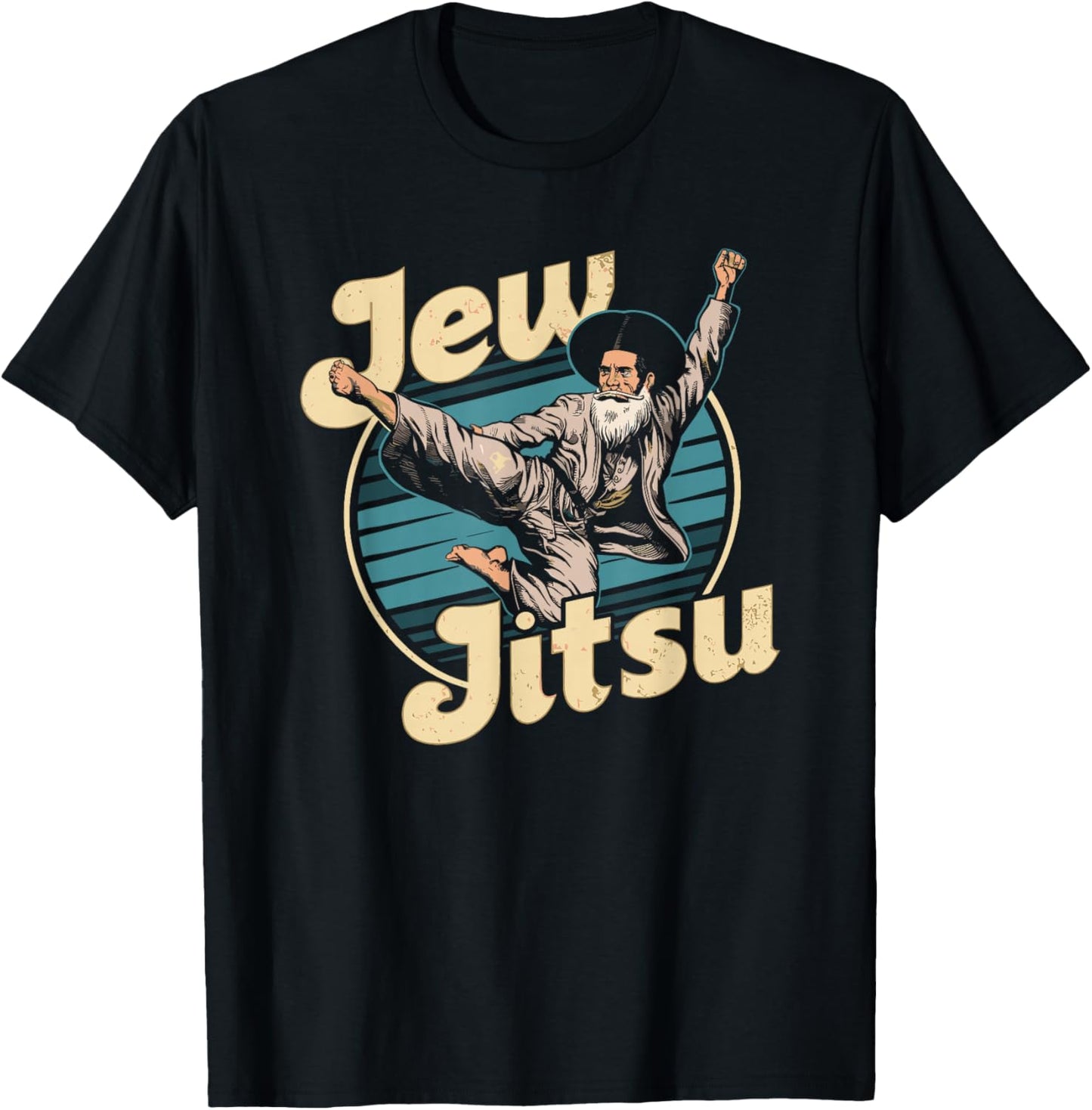 Jewish Karate Jitsu Hanukkah Jiu Jitsu Martial Arts Dance T-Shirt - T-Shirt | Black
