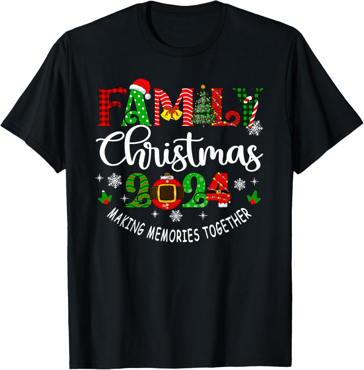 Family Christmas 2024 Making Memories Together Matching PJs T-Shirt - T-Shirt | Black