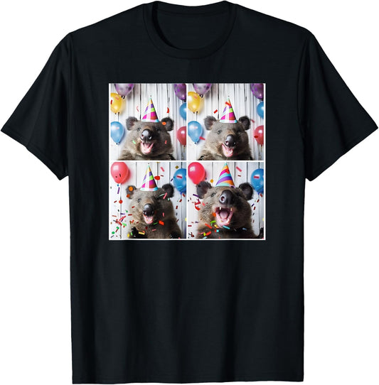 Wombat Lover Australian Animal Party Hat Wombat Birthday T-Shirt - T-Shirt | Black
