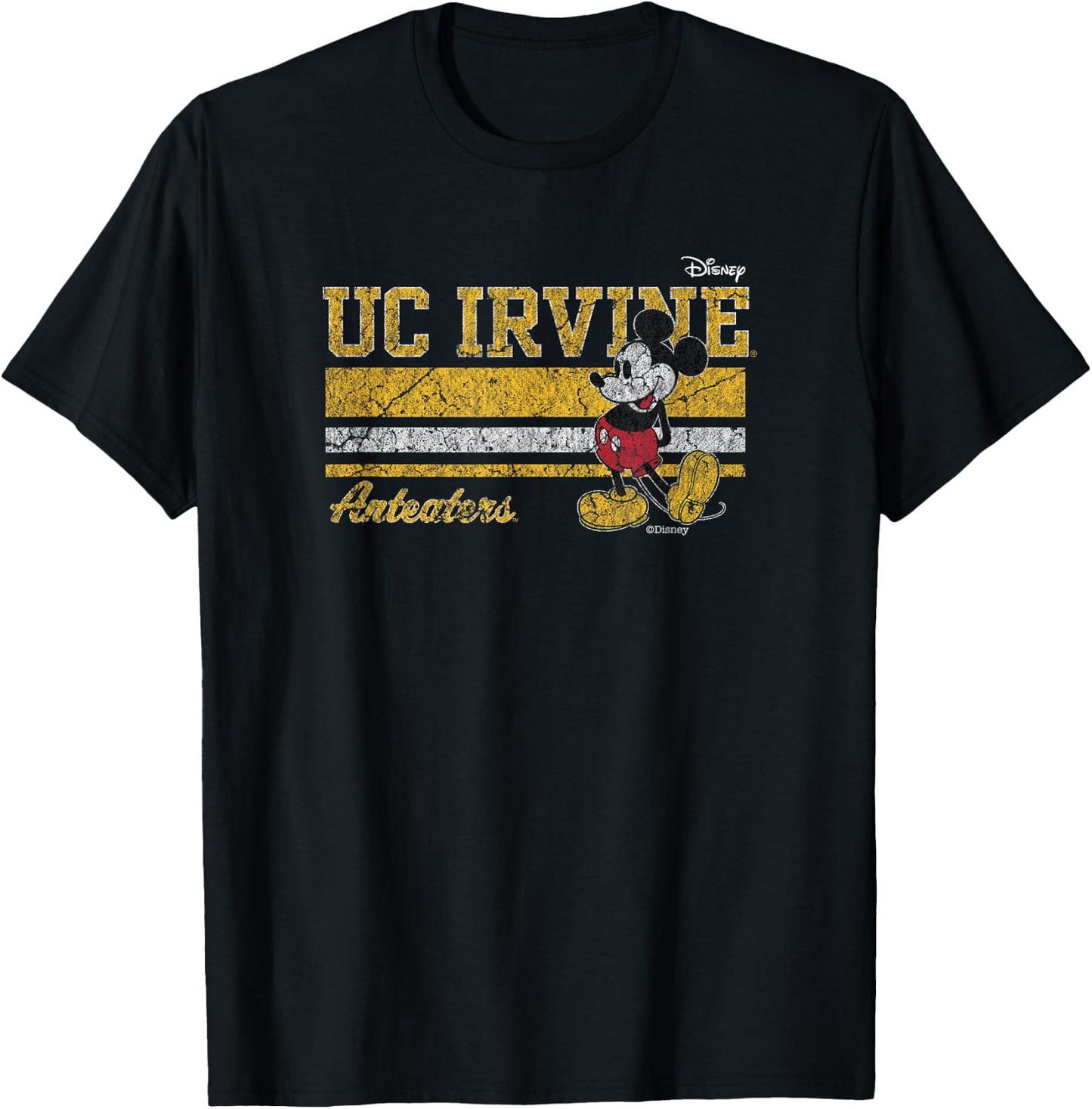 Cal Irvine Anteaters Mickey Mouse Vintage Navy T-Shirt - T-Shirt | Black