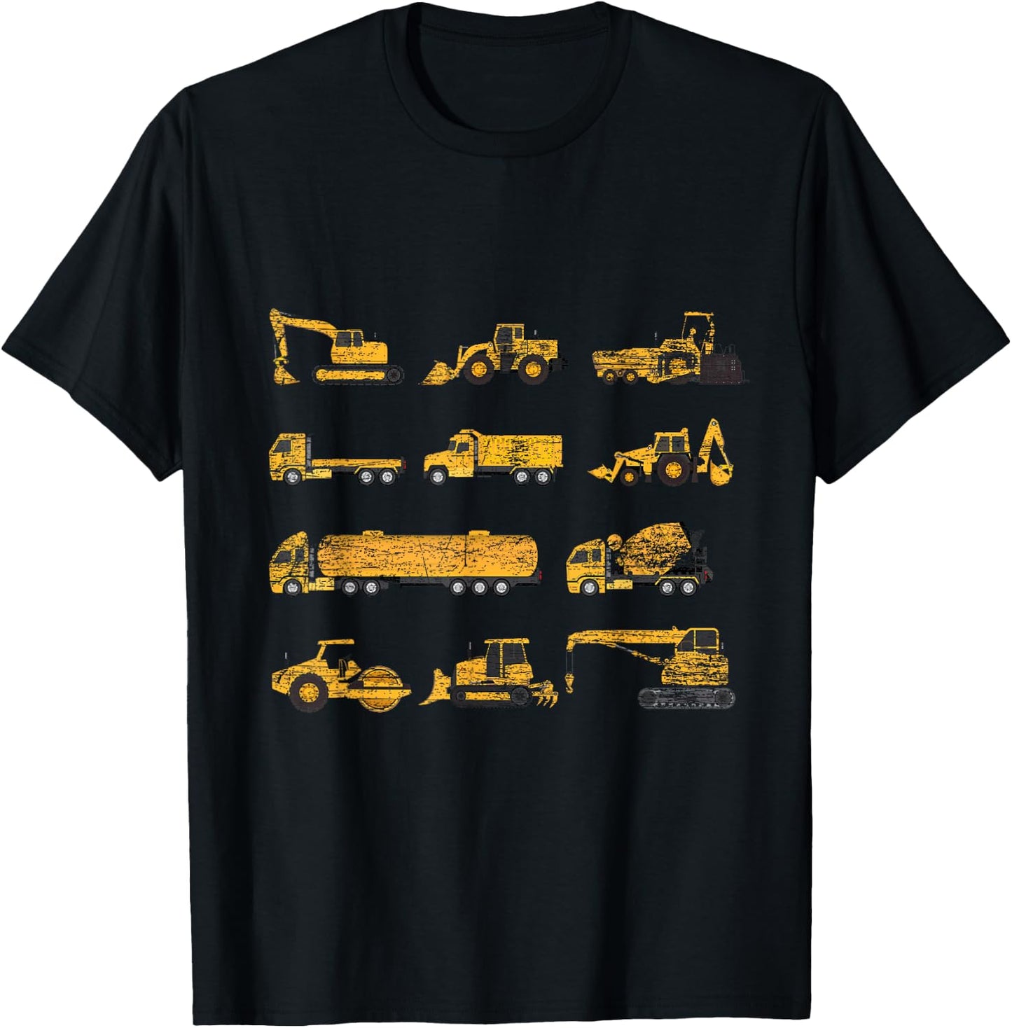 Construction Worker Toddler Boys Kids Excavator T-Shirt - T-Shirt | Black