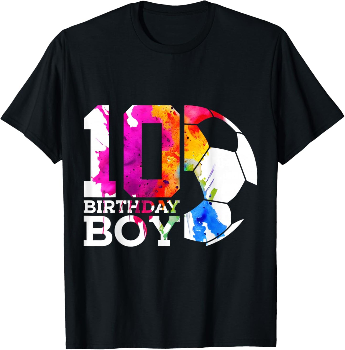 10 Birthday Boy Soccer 10th Birthday T-Shirt - T-Shirt | Black