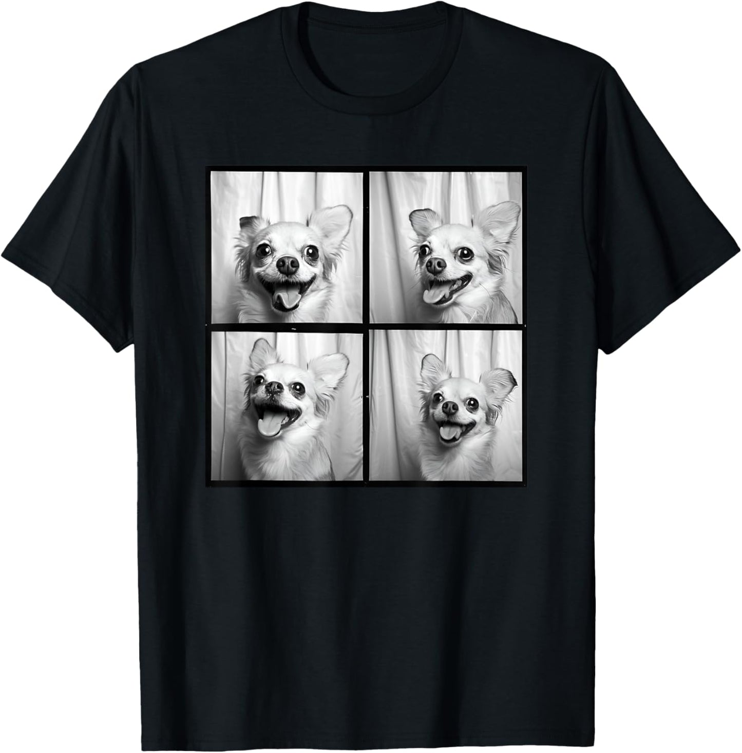 Smiling Chihuahua Face Funny Dog Photoshoot Chihuahua Mom Women Kids T-Shirt - T-Shirt | Black