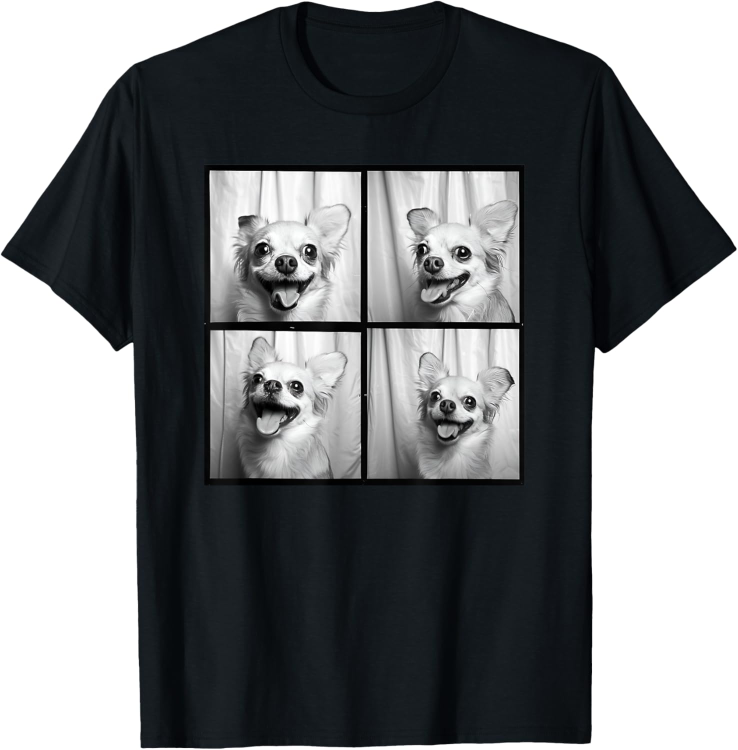 Smiling Chihuahua Face Funny Dog Photoshoot Chihuahua Mom Women Kids T-Shirt - T-Shirt | Black