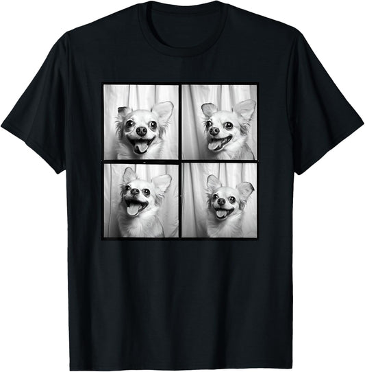 Smiling Chihuahua Face Funny Dog Photoshoot Chihuahua Mom Women Kids T-Shirt - T-Shirt | Black
