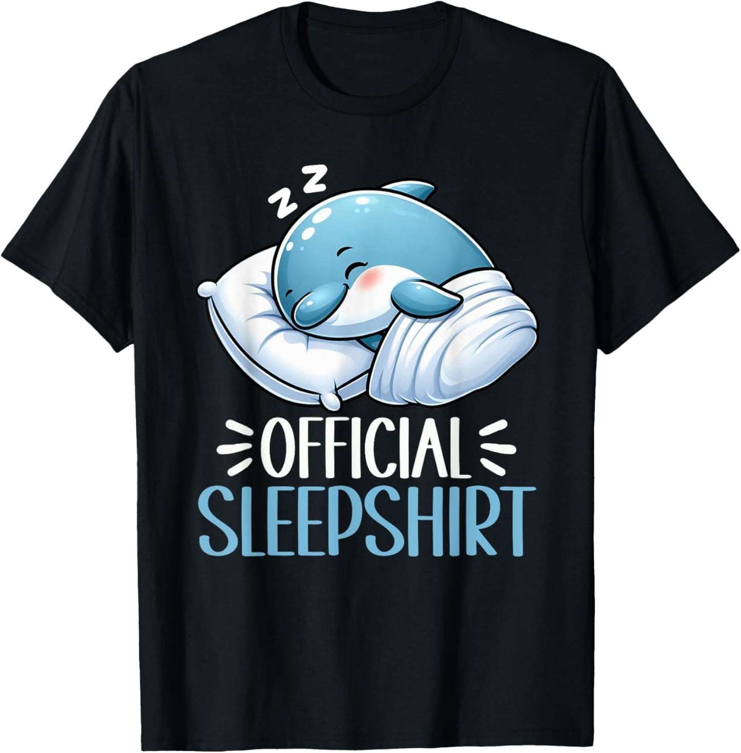 Official Sleepshirt Dolphin Cute Pajamas Night Wear Snooze T-Shirt - T-Shirt | Black