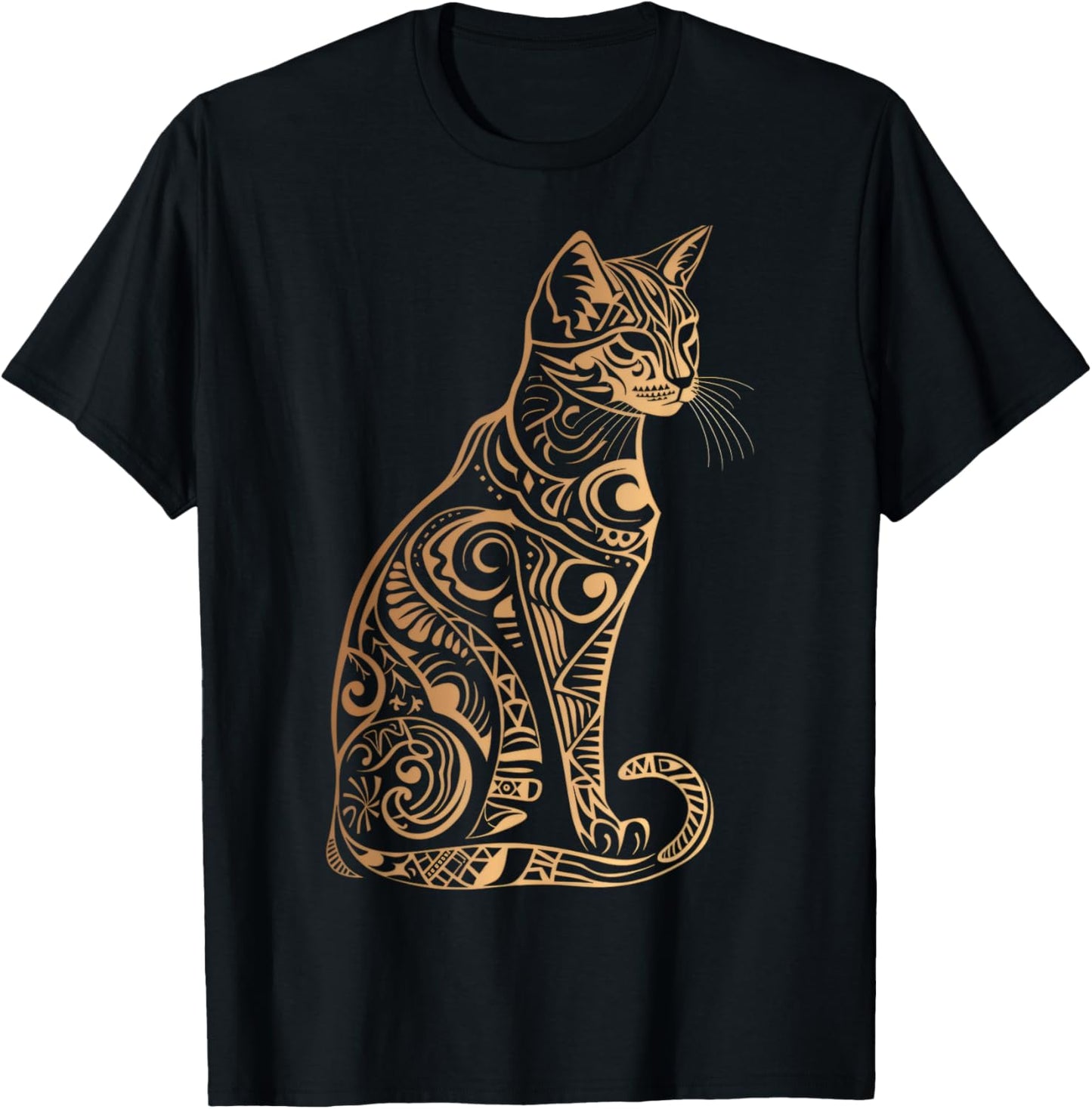 Cats Tribal Vintage Retro Graphic T-Shirt - T-Shirt | Black