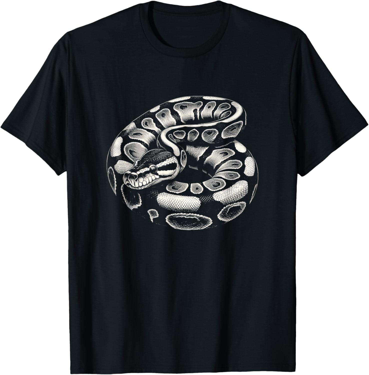 Ball Python Snake Graphic Art Design T-Shirt - T-Shirt | Black