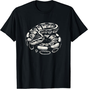Ball Python Snake Graphic Art Design T-Shirt - T-Shirt | Black