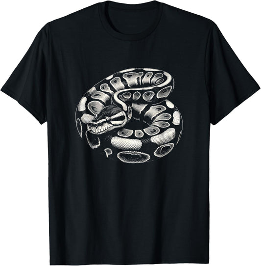 Ball Python Snake Graphic Art Design T-Shirt - T-Shirt | Black