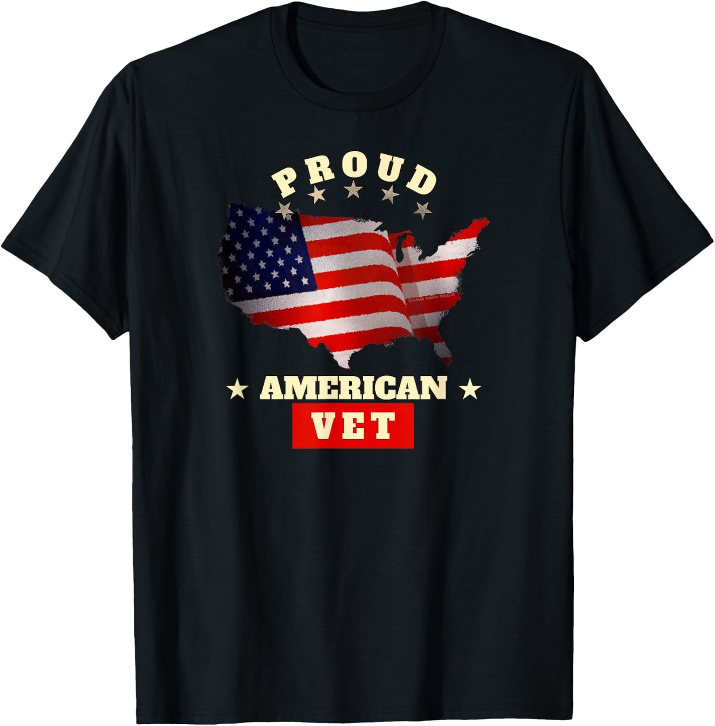 USA Flag Patriotic Proud American VET - Veterans T-Shirt - T-Shirt | Black