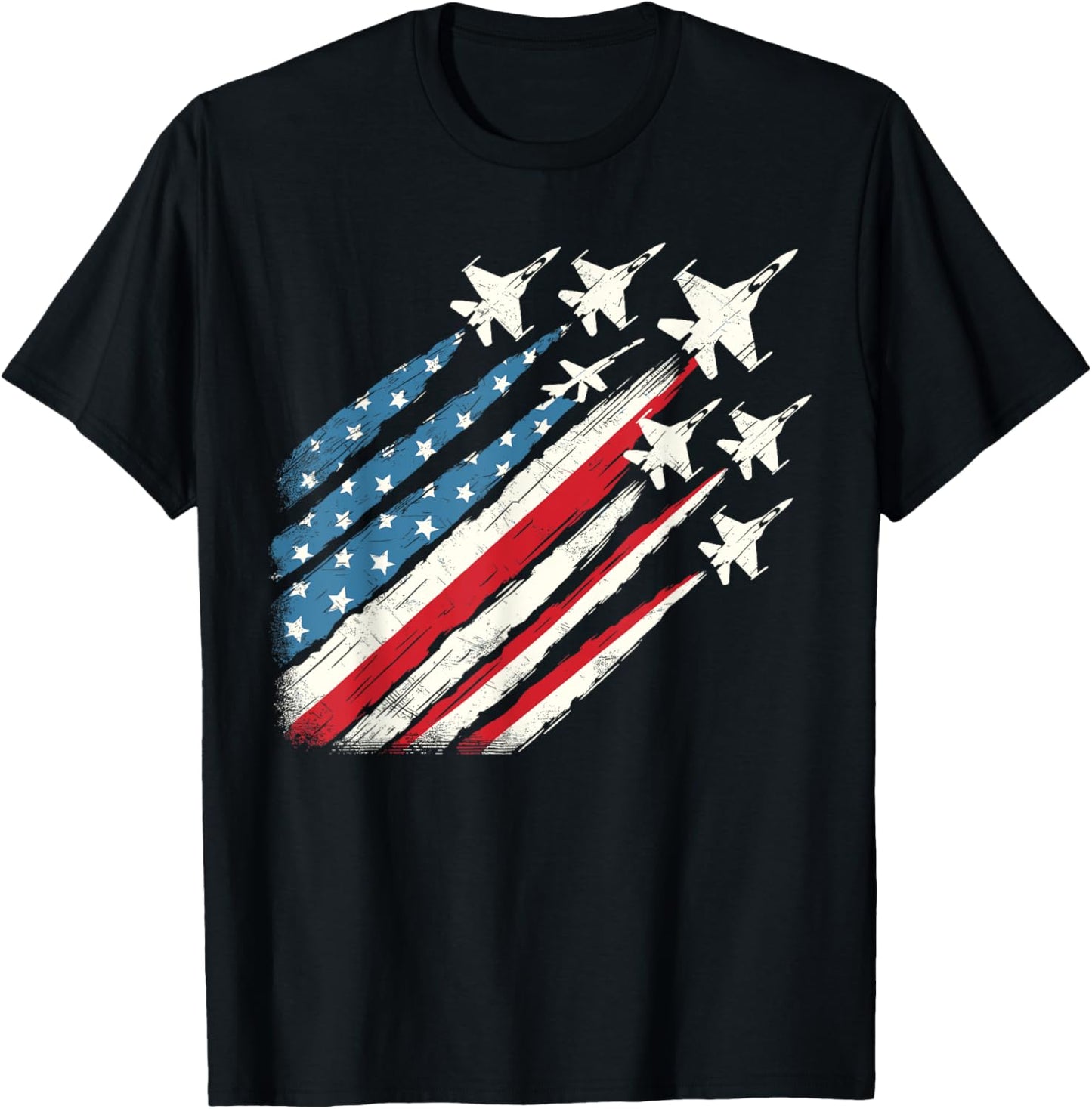 Patriotic USA Fighter Jets 4th of July Girls Kids Men T-Shirt - T-Shirt | Black