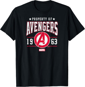 Marvel - Property of The Avengers Collegiate T-Shirt - T-Shirt | Black