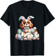 Funny Easter Day Cavalier King Charles Spaniel Bunny Costume T-Shirt - T-Shirt | Black