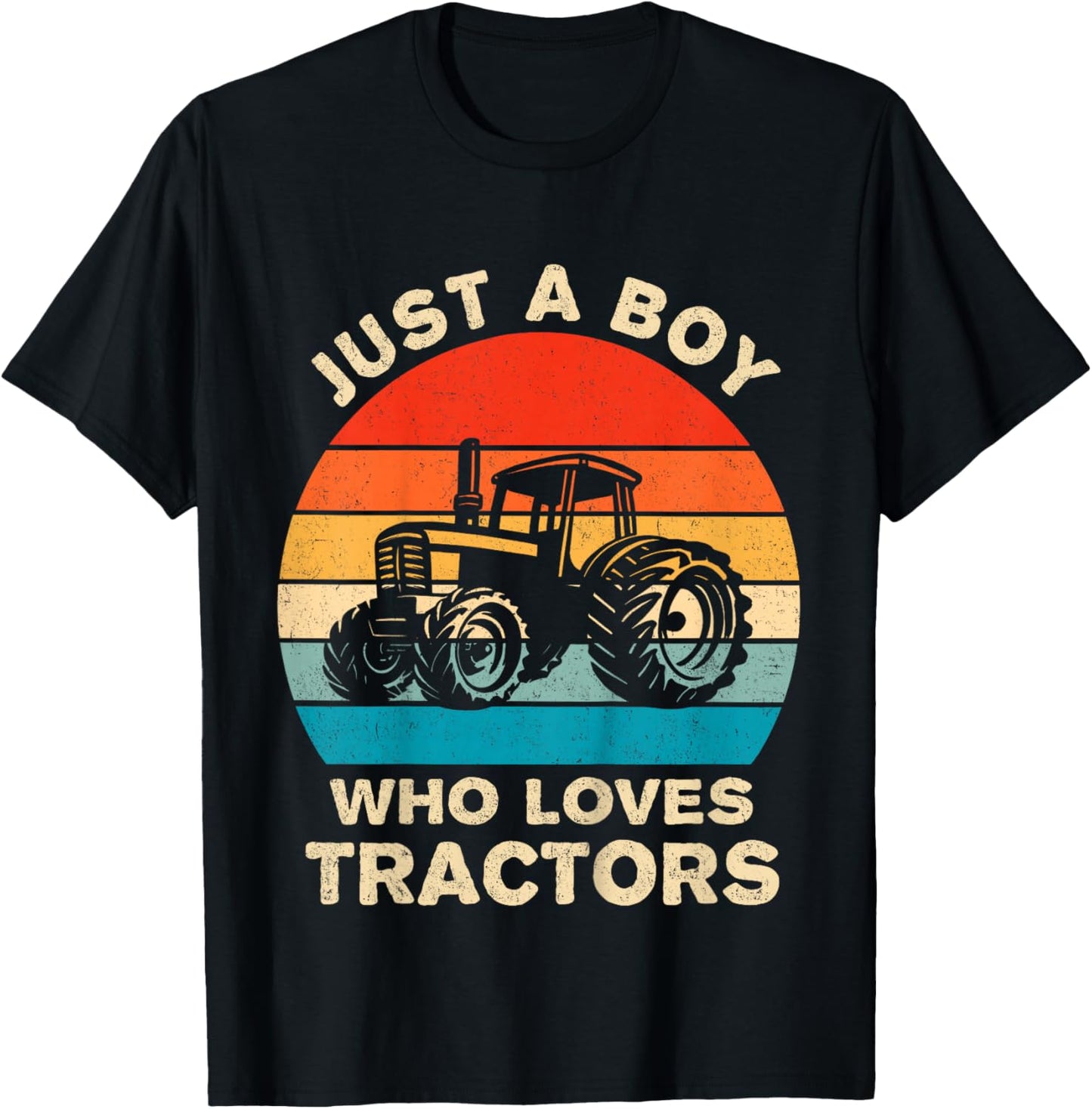 Kids Farm Lifestyle Just A Boy Who Loves Tractors Boys T-Shirt - T-Shirt | Black