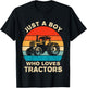 Kids Farm Lifestyle Just A Boy Who Loves Tractors Boys T-Shirt - T-Shirt | Black