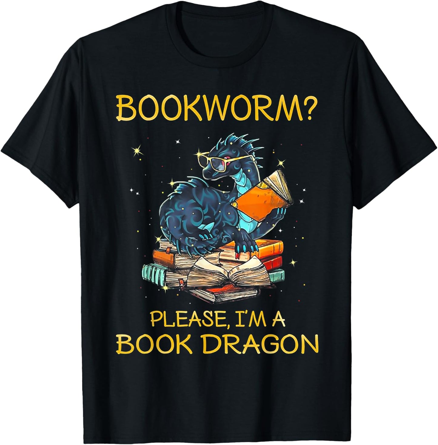 Bookworm Please I'm A Book Dragon T-Shirt - T-Shirt | Black