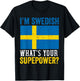 Swedish Flag Sweden Men Women Sverige Svenska Souvenirs T-Shirt - T-Shirt | Black