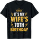 Wife It's My Wife's 70th Birthday 1955 70 Years Old T-Shirt - T-Shirt | Black