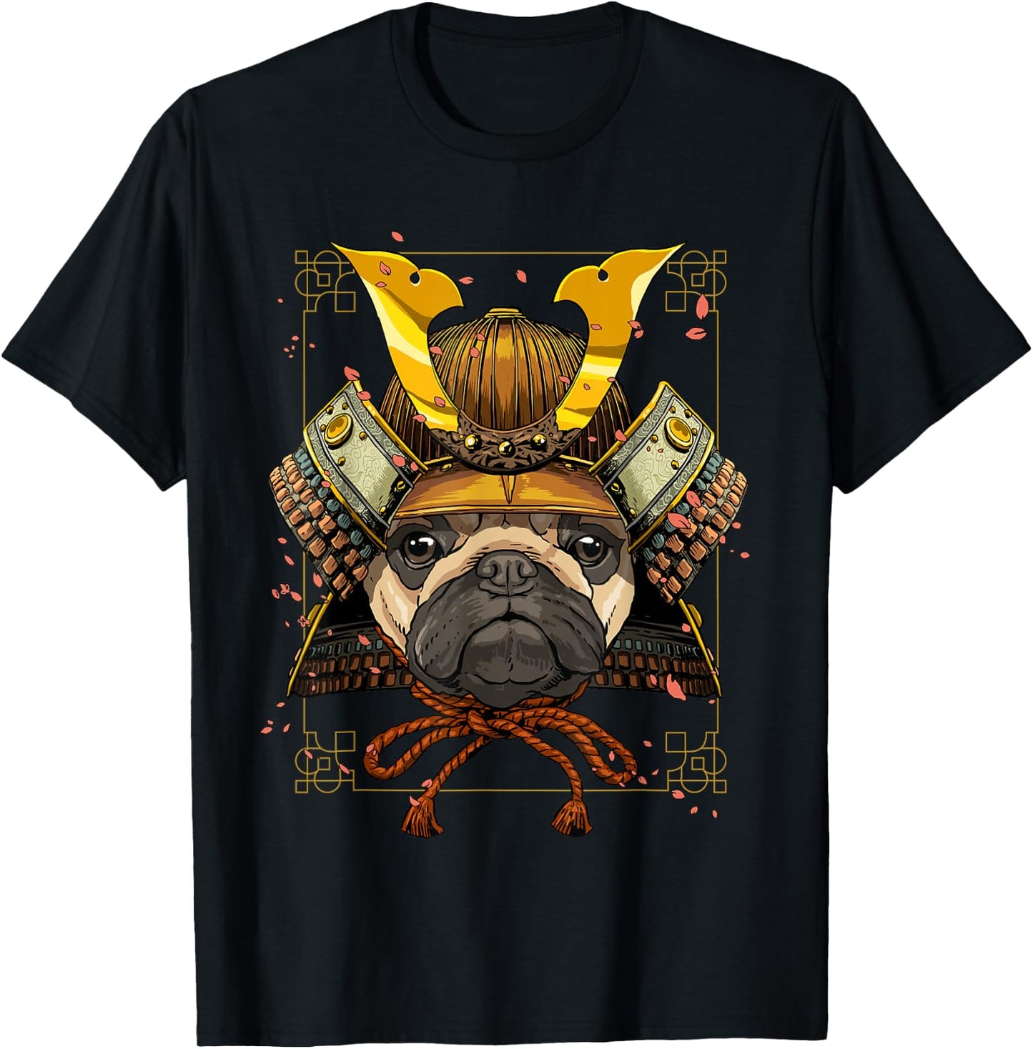 Samurai Pug Dog Warrior Samurai Pug Lovers T-Shirt - T-Shirt | Black