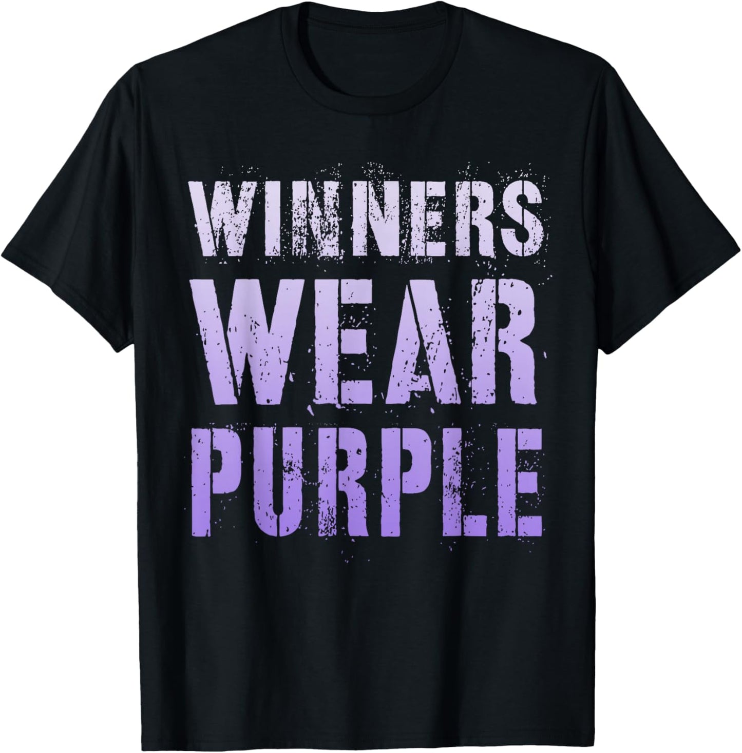 Vintage WINNERS WEAR PURPLE Go Team Building Epilepsy Month T-Shirt - T-Shirt | Black