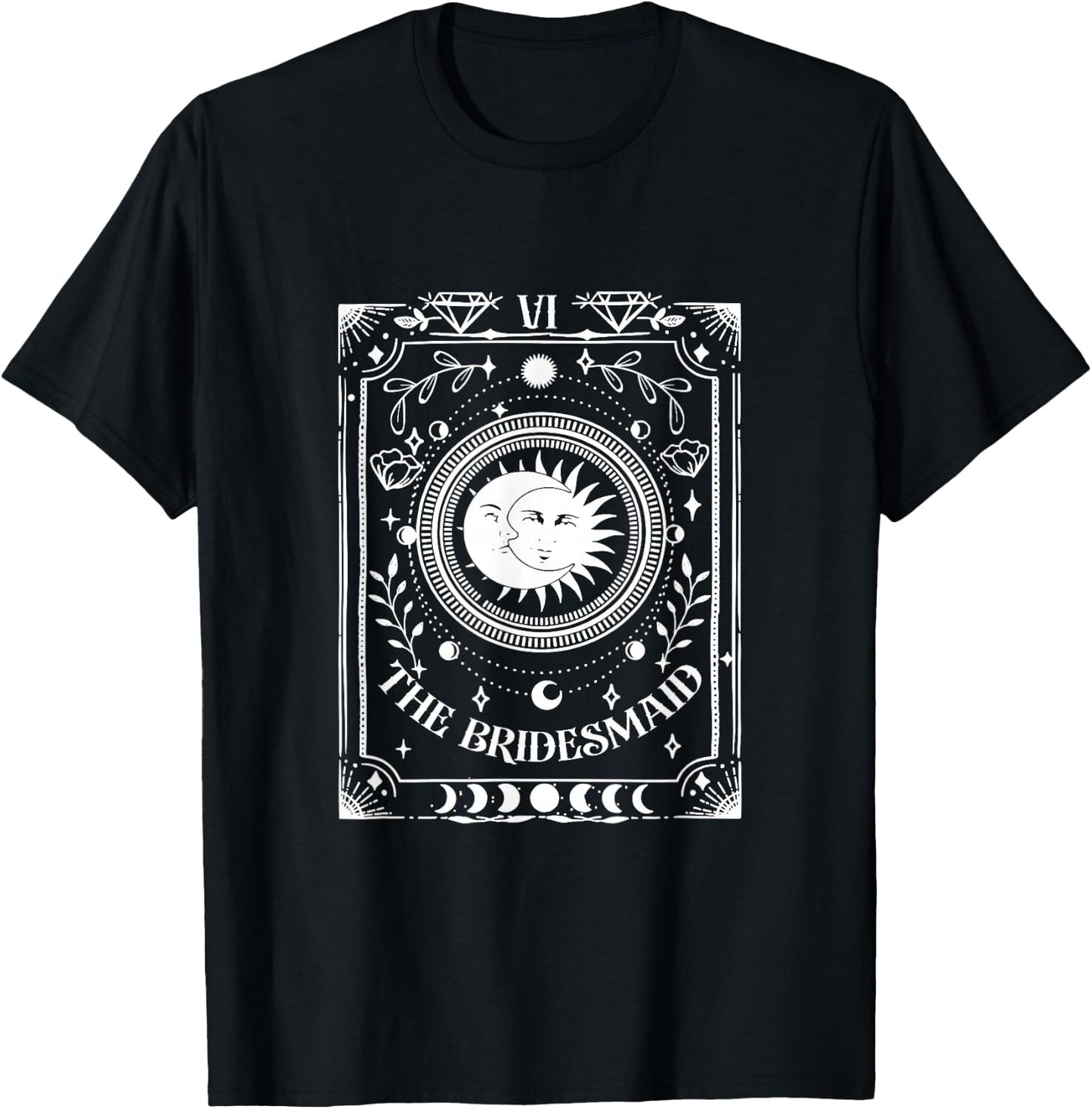 The Bridesmaid Tarot Card Mystical Boho Bachelorette Party T-Shirt - T-Shirt | Black
