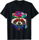Hippie Raccoon Tie Dye Peace Sign Psychedelic Trash Panda T-Shirt - T-Shirt | Black