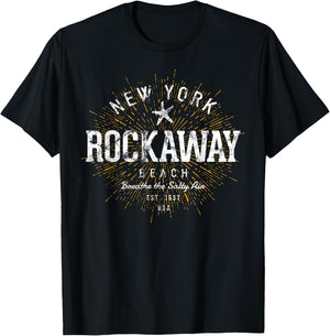 Retro Vintage Rockaway Beach Women Girls Kids T-Shirt - T-Shirt | Black