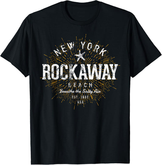 Retro Vintage Rockaway Beach Women Girls Kids T-Shirt - T-Shirt | Black