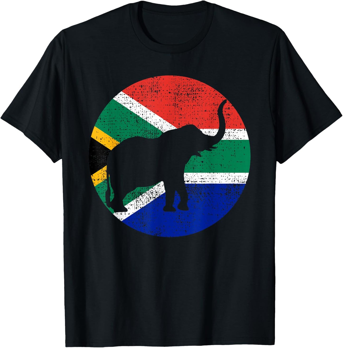 Elephant South Africa Safari Vintage Gift T-Shirt - T-Shirt | Black