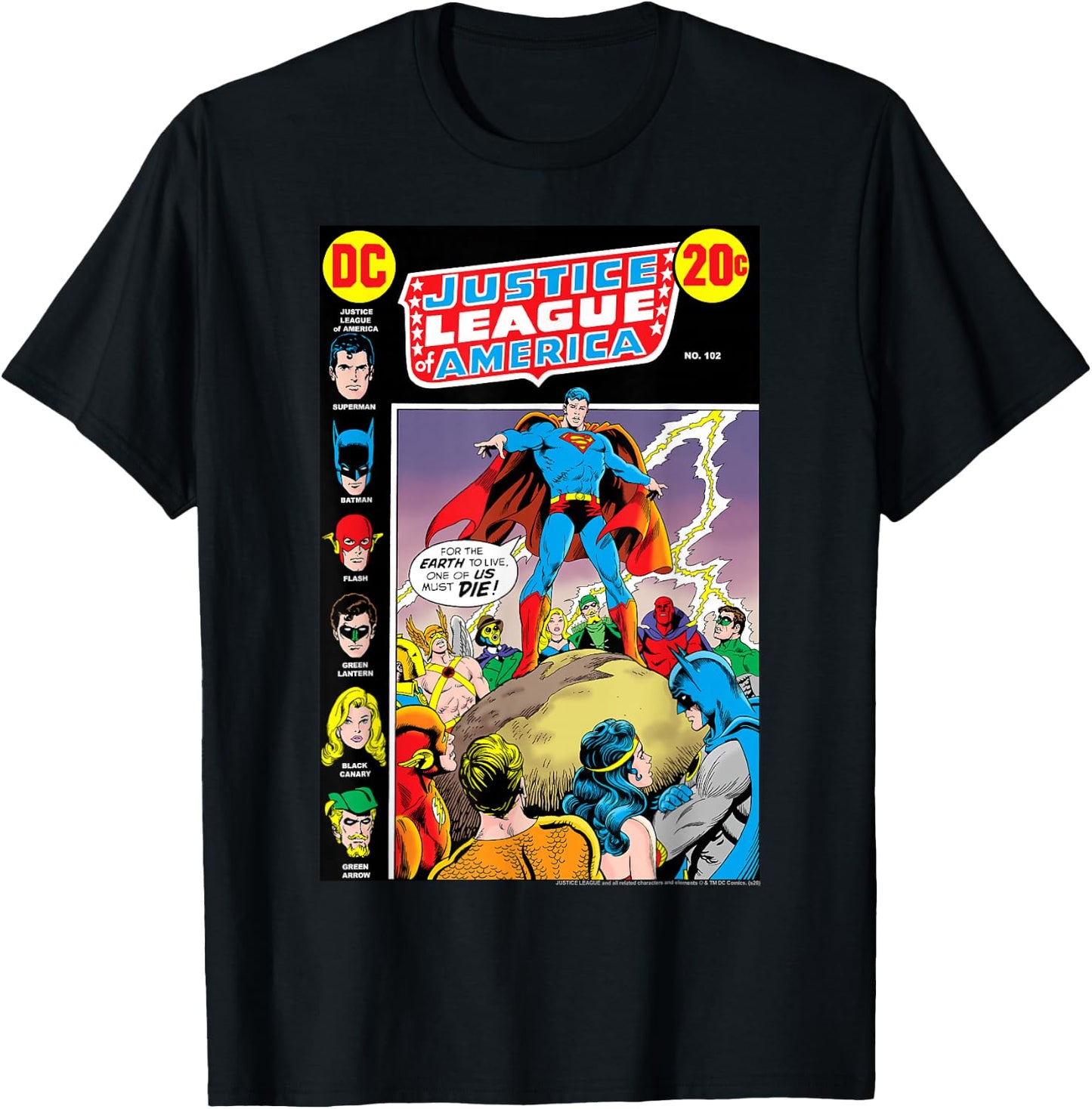 DC Comics Justice League Of America #102 Comic T-Shirt - T-Shirt | Black